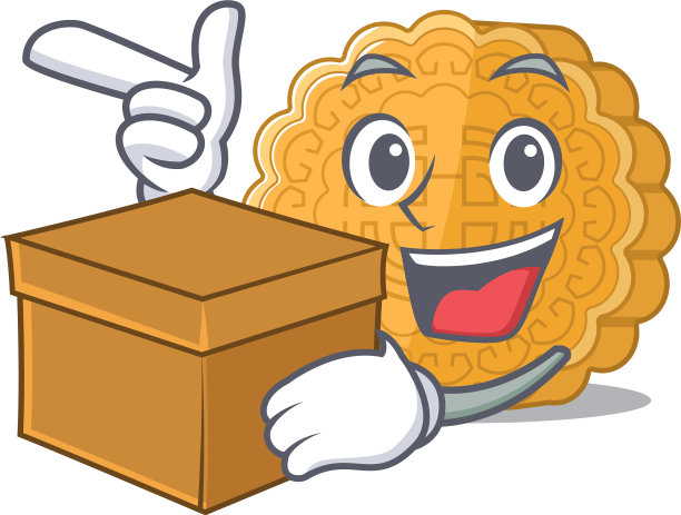 可爱的中国月饼卡通人物有盒图片下载