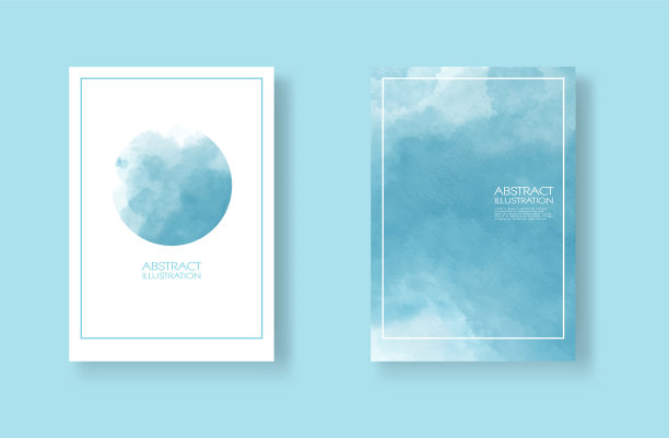 卡片与水彩元素设置手绘图片下载