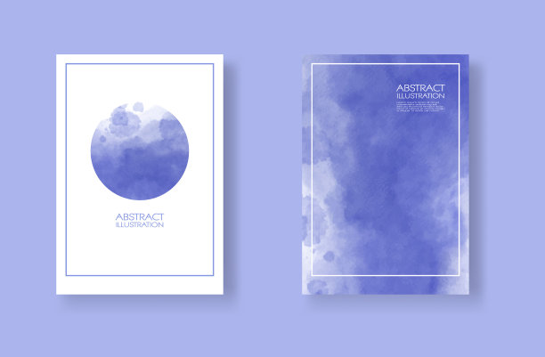 卡片与水彩元素设置手绘图片下载