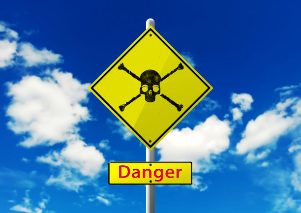 三维插图的菱形警告标志图片下载