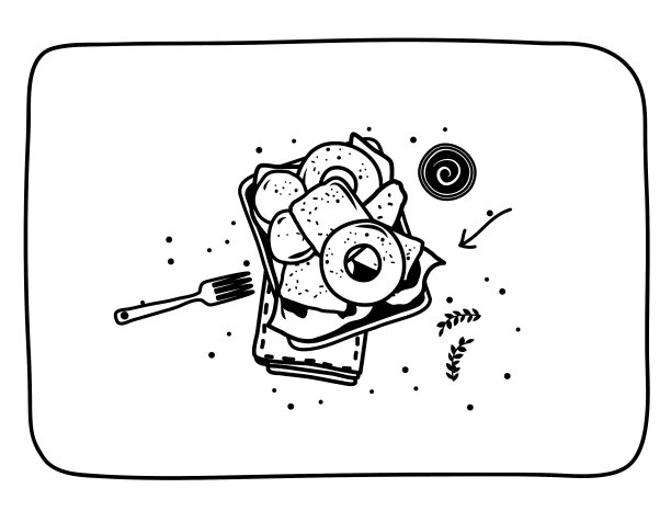 油炸食品俯视图上的白色背景图片下载