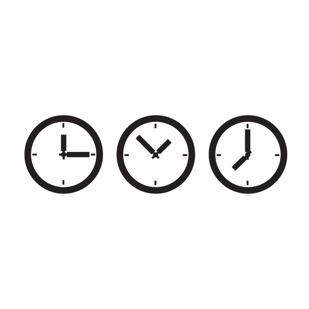 时钟图标上的白色背景图片下载