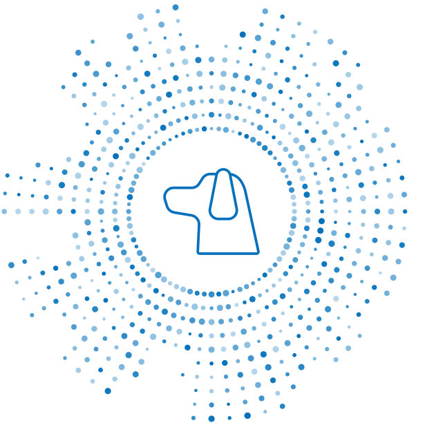 蓝线狗图标孤立在白色背景图片下载