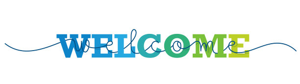 欢迎蓝色和绿色混合字体横幅图片下载