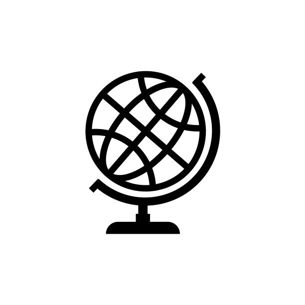 白色背景上的地理地球图标图片下载
