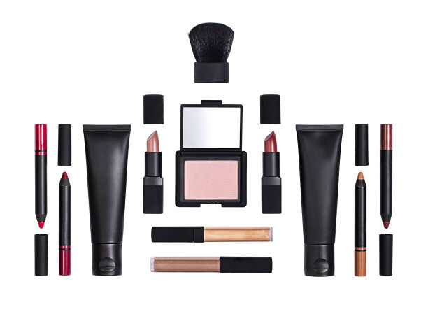 美容产品孤立在白色背景图片下载