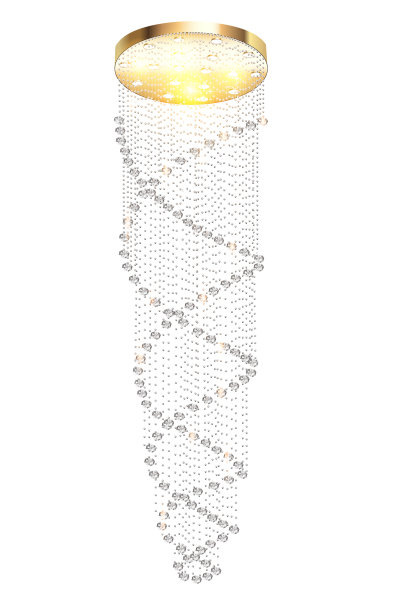 一种带有水晶的现代发光吊灯图片下载