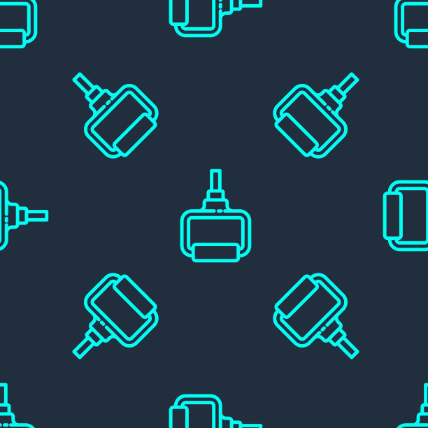 绿线TPX环训练设备图标隔离无缝模式上的蓝色背景。运动设备。矢量图图片下载