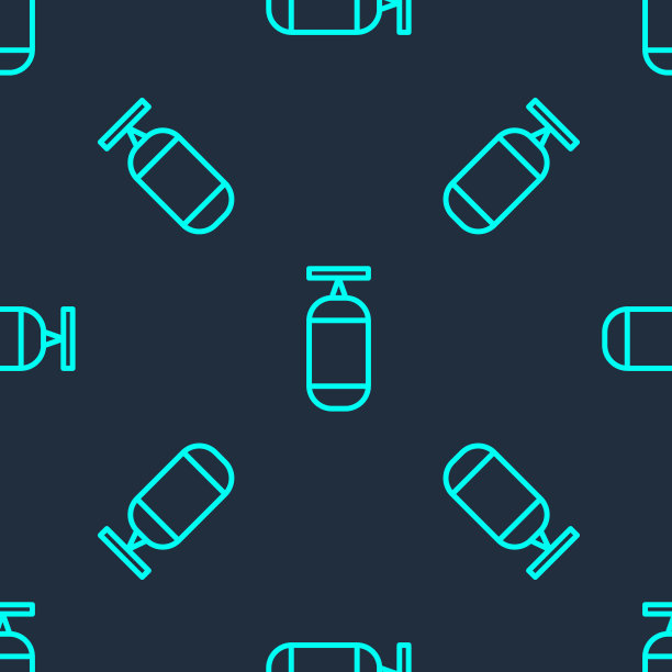 绿线沙袋图标隔离无缝模式上的蓝色背景。矢量图图片下载