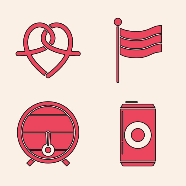 集啤酒可以椒盐卷饼和德国国旗图片下载