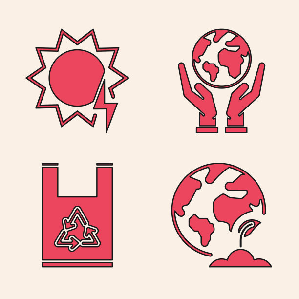 安装地球仪和植物太阳能板图片下载