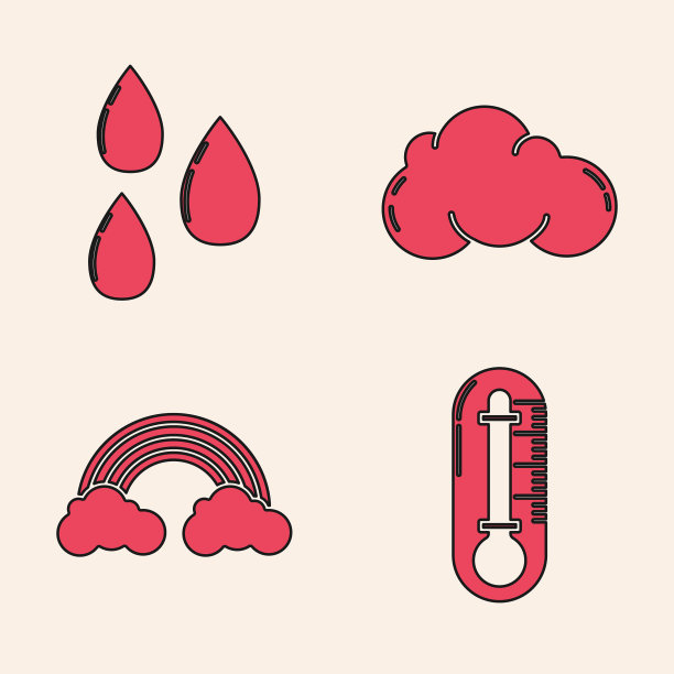 设温度计水滴云和彩虹图片下载