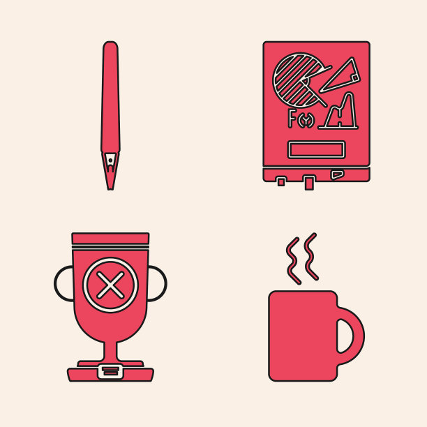 设置咖啡杯笔板与图表和图片下载