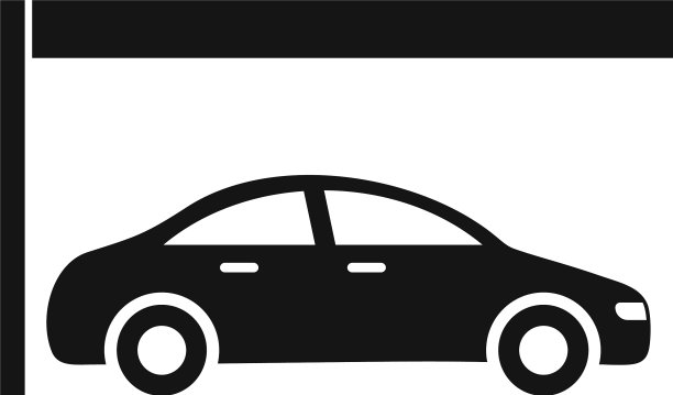 汽车地下停车场图标简约风格图片下载