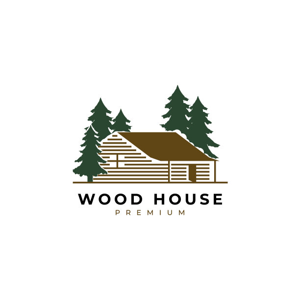 木头房子的标志图片下载