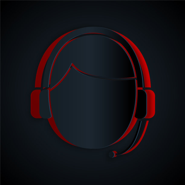 纸割人与耳机图标隔离图片下载