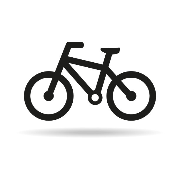 自行车图标上的白色背景。图片下载