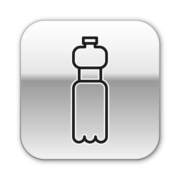 黑线瓶水图标孤立在白色上图片下载
