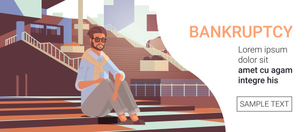 沮丧的商人坐在楼梯上金钱问题财政困难经济危机破产图片下载