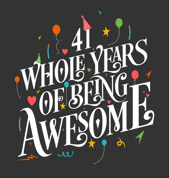 41岁生日和周年庆典打印错误图片下载