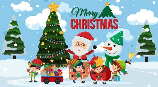 边框模板与圣诞节主题背景图片下载