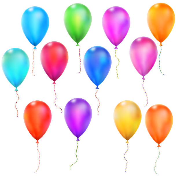一套彩色光滑的气球。每股收益10图片下载
