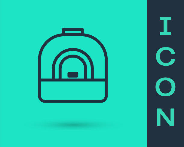 黑线烤箱图标孤立在绿色背景。煤气炉标志。矢量图图片下载