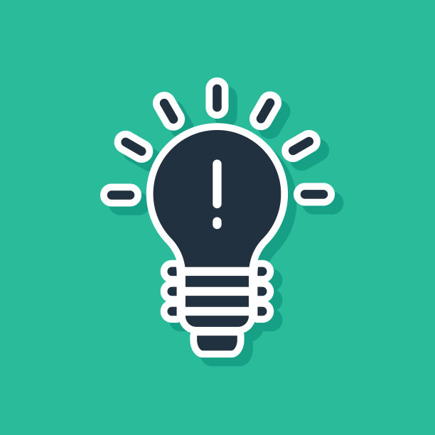 蓝色灯泡与概念概念图标隔离在绿色背景。能量和理念的象征。灵感的概念。矢量图素材图片