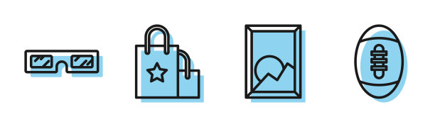 设置线画景观3d电影眼镜图片下载