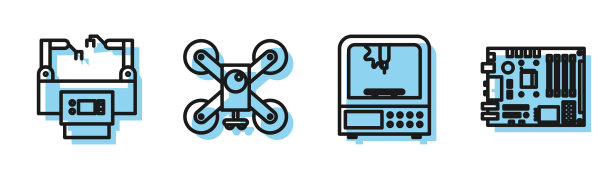 设置无人机飞行3d打印机装配线图片下载