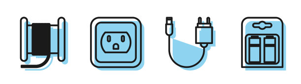 设置线充电器电线电缆在卷轴或图片下载