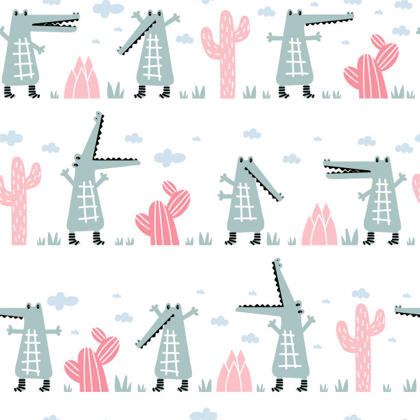 天衣无缝的童稚图案搭配可爱的绿色图片下载