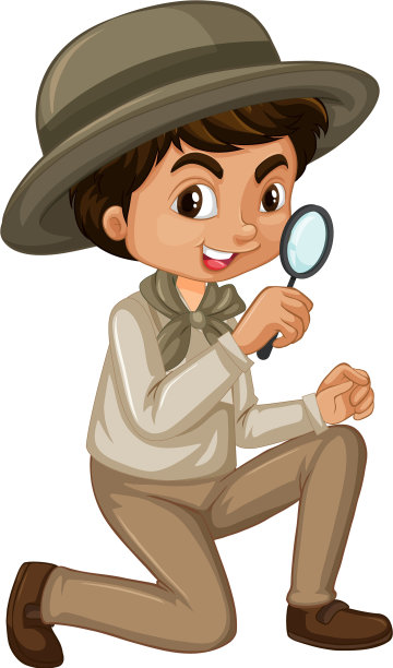 白色背景上穿着狩猎服的男孩图片下载