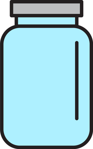 玻璃罐图标轮廓标志孤立在白色图片下载