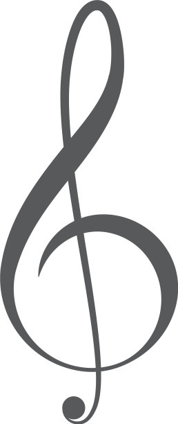 高音谱号和音乐音符图标概念孤立图片下载