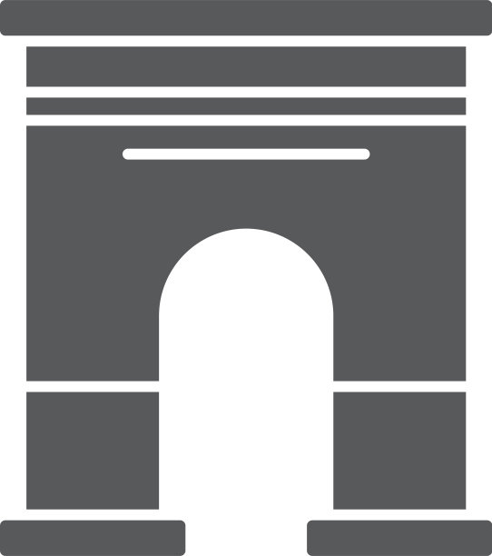 凯旋门建筑图标概念孤立图片下载