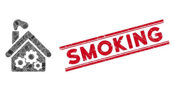 吸烟车库工厂马赛克和垃圾吸烟图片下载