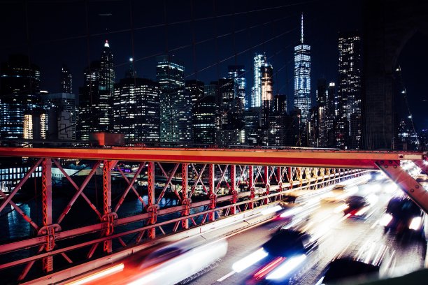 布鲁克林大桥的夜晚图片下载