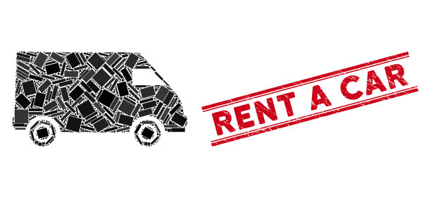 收藏家汽车马赛克和遇险租赁汽车印章图片下载