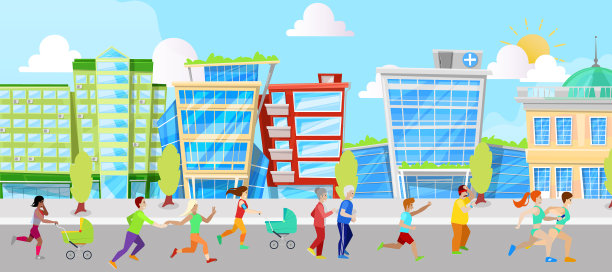 城市跑步人健身图片下载