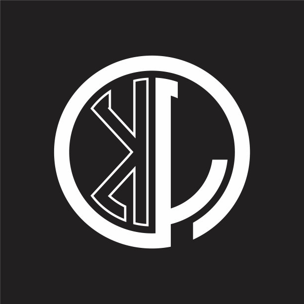 Kl标志用圆形的负空间设计图片下载