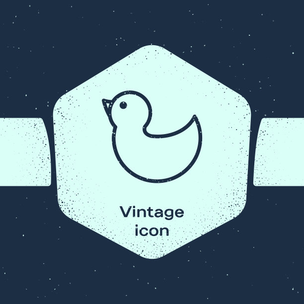 垃圾线橡皮鸭图标孤立在蓝色图片下载