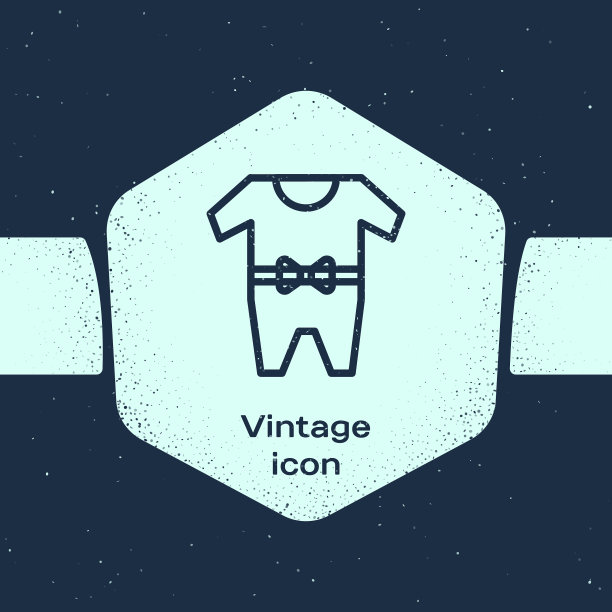 Grunge线衣服图标孤立在蓝色图片下载