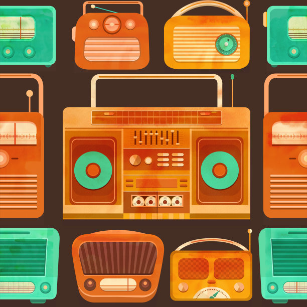 向量无缝模式怀旧。图片下载