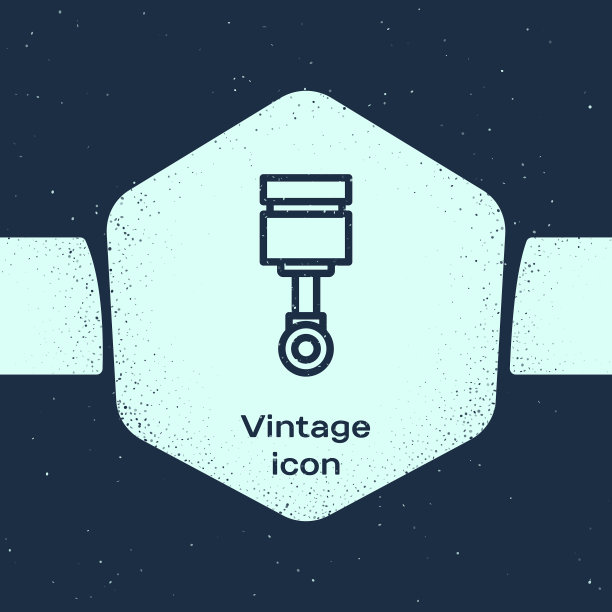 垃圾线引擎活塞图标隔离在蓝色图片下载