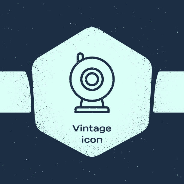 垃圾线网络摄像头图标孤立在蓝色图片下载