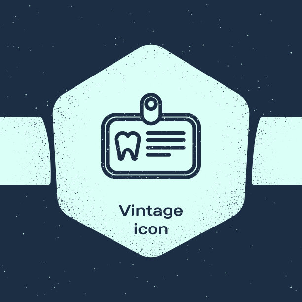 垃圾线id卡与牙齿图标隔离图片下载