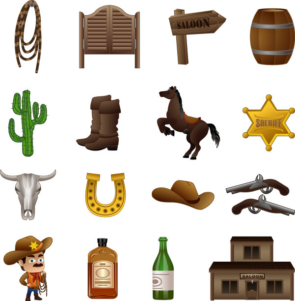 沙龙图标设置卡通风格图片下载