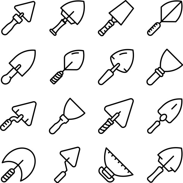 泥铲图标设置轮廓风格图片下载