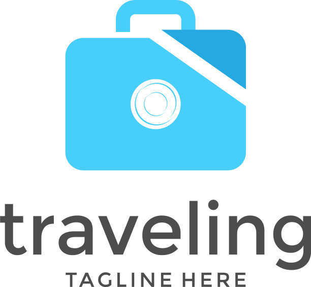 简单的旅行包和相机标志旅行图片下载